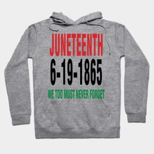 Juneteenth We Too Must Never Forget Hoodie